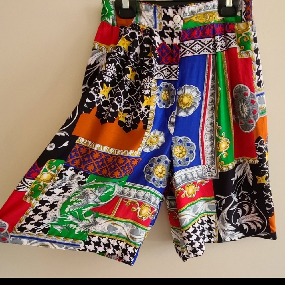 Retro high rise shorts colorful and funky